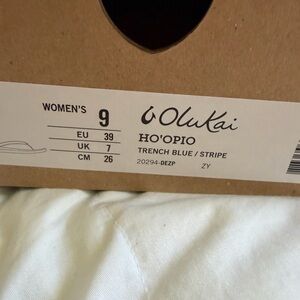 OluKai Ho'opio Trench Blue Stripe Women's Sandals